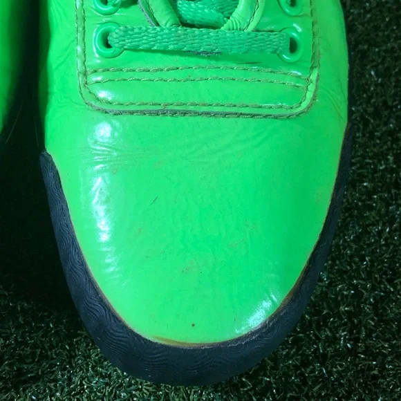 PF Flyers Bright Lime Green Leather Sneakers Women’s 8 - Picture 3 of 10